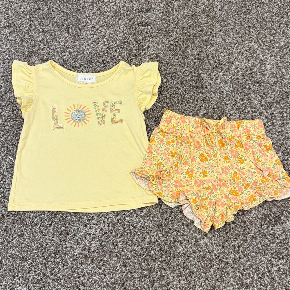 btween Sunny Yellow Top & Short Set